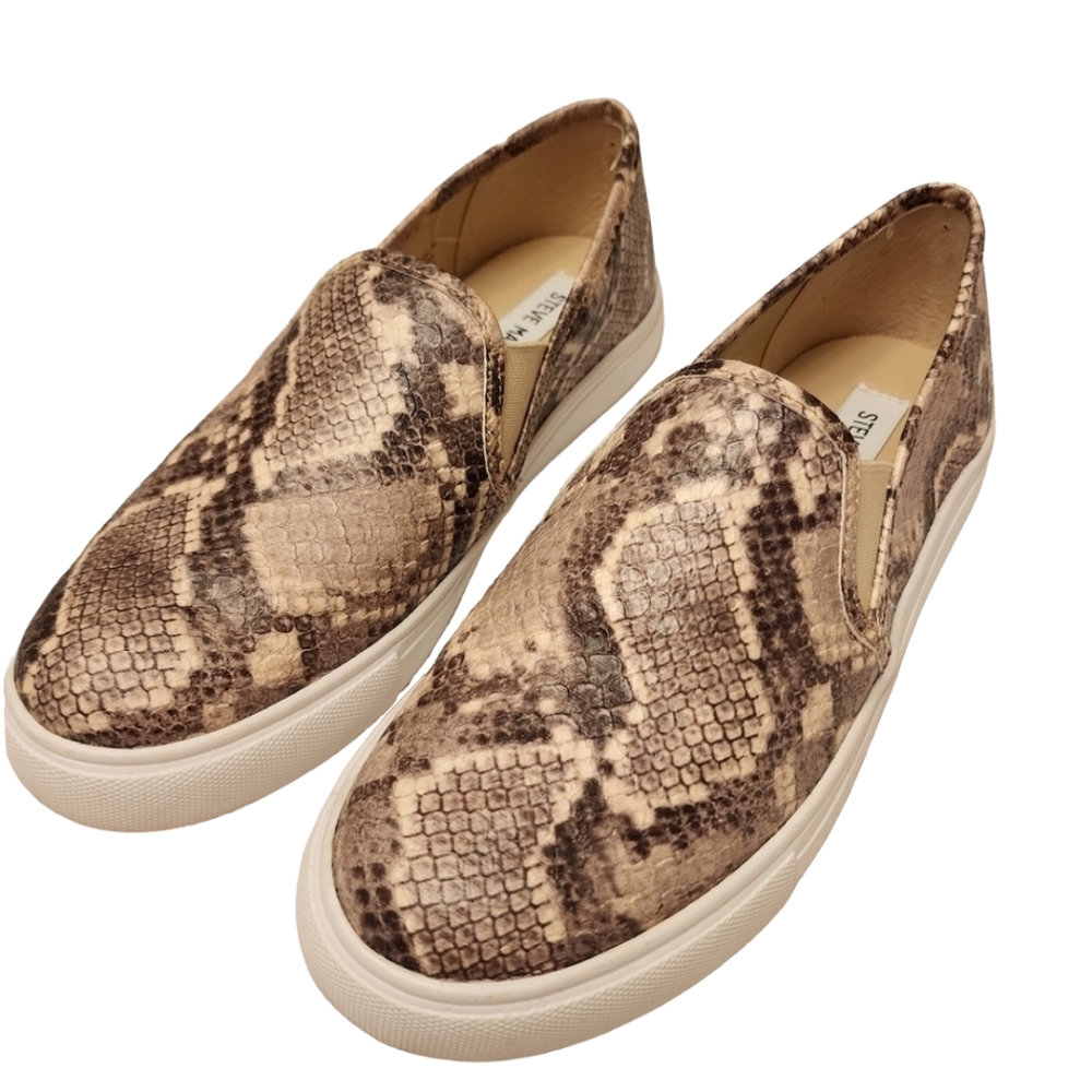 Steve Madden Safari Snake Print Slip on Sneakers
